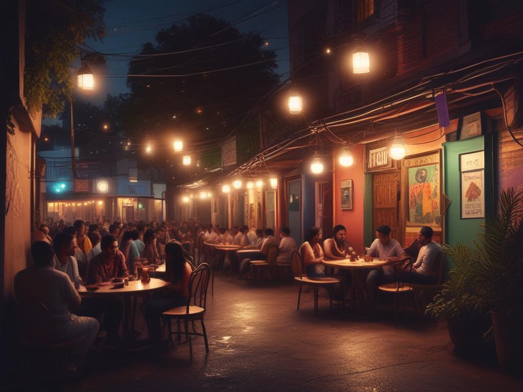 Gazipur nightlife, community, evening hangouts, friends gathering, vibrant atmosphere